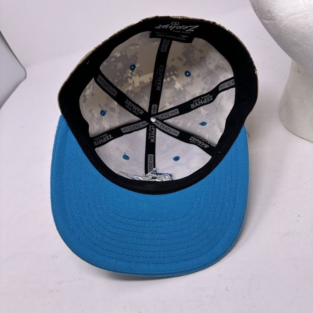 Zephyr Cap Hat Men's 6-7/8 Fitted Morehead City Marlins Desert Camo Embroidered - Picture 6 of 7